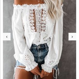 Vici white off the shoulder boho top